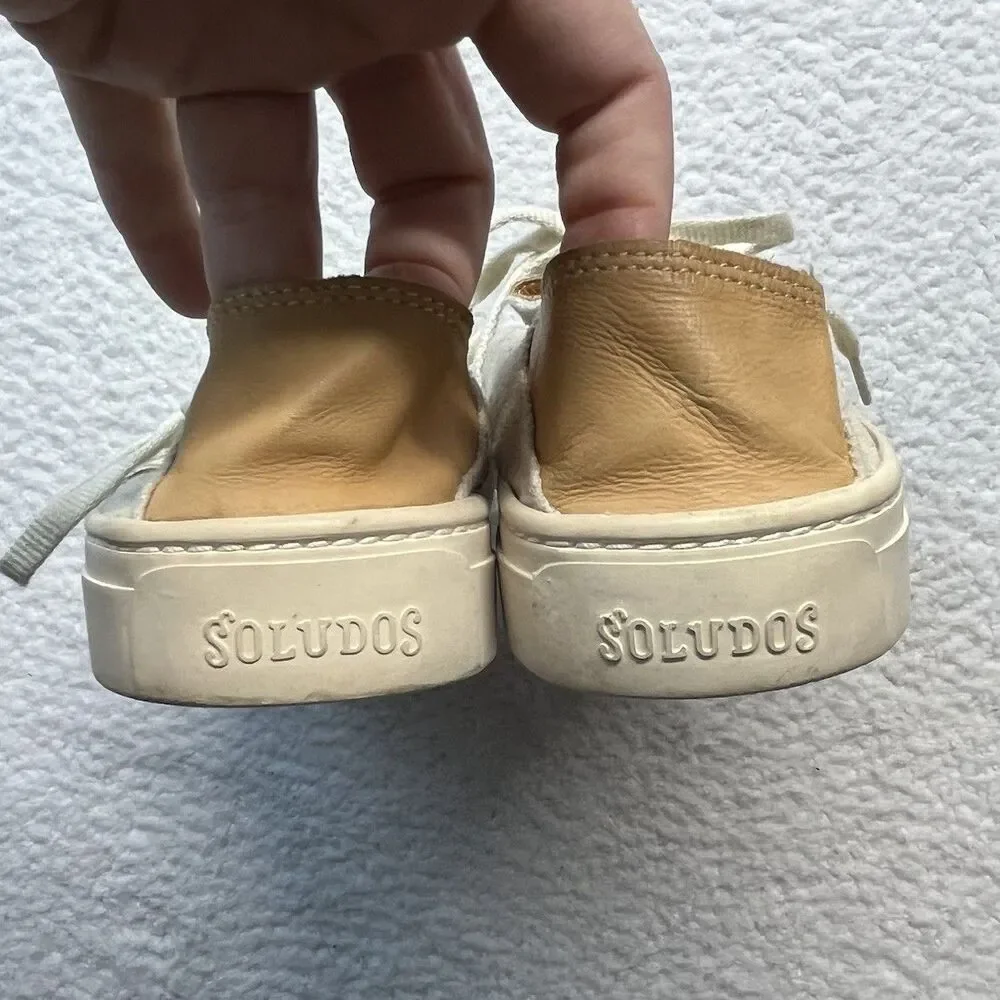 Soludos Sneakers Mens 8.5 Beige Canvas Convertible Low Top Lace Up Athleisure
